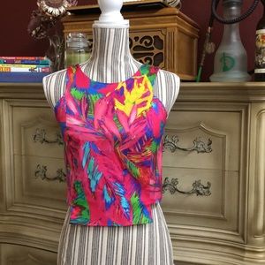 Electric tropical crop top by Milly